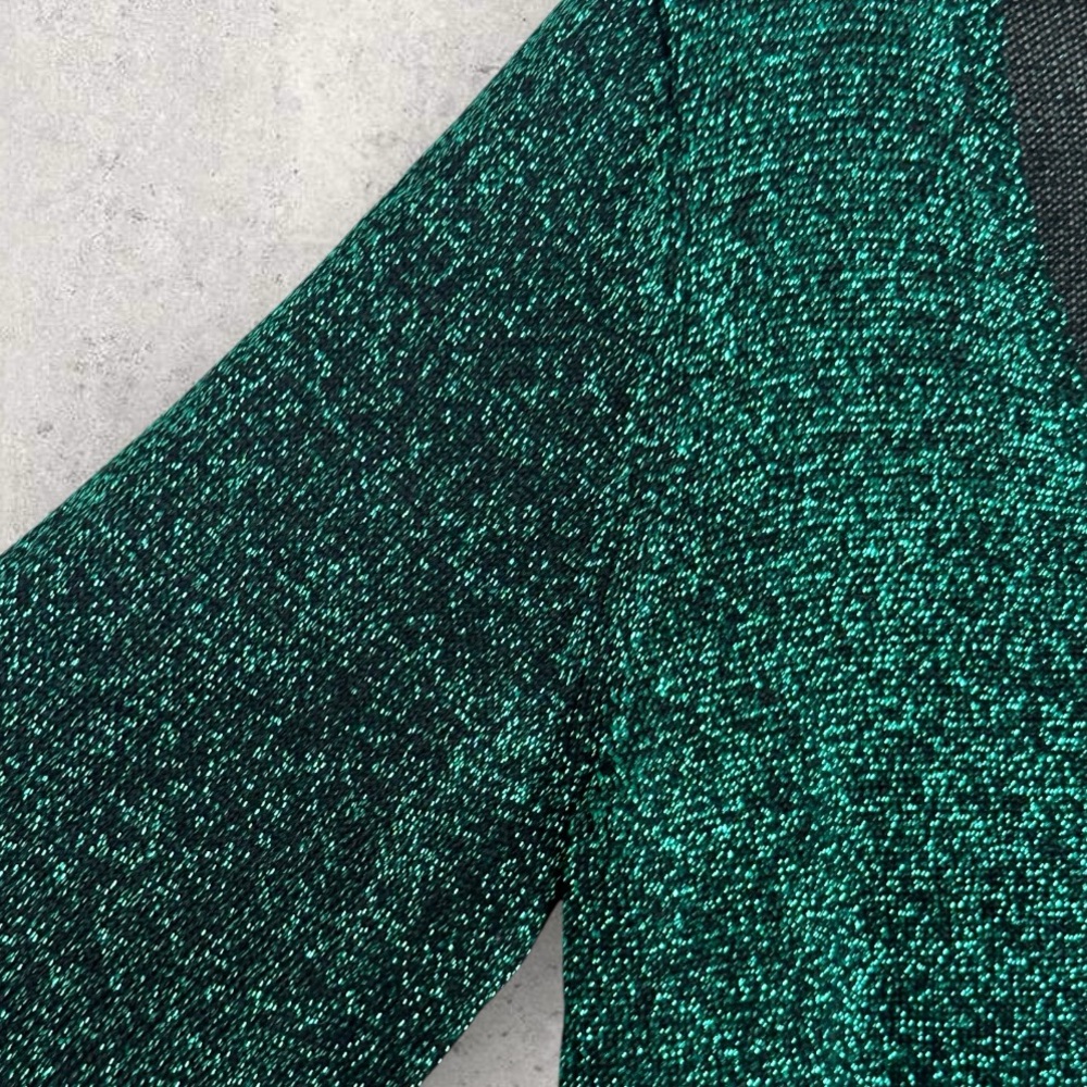 SOLD Free People Alpine Green Glitter Metallic Cardigan Womens Size XL Y2K - Picture 12 of 15